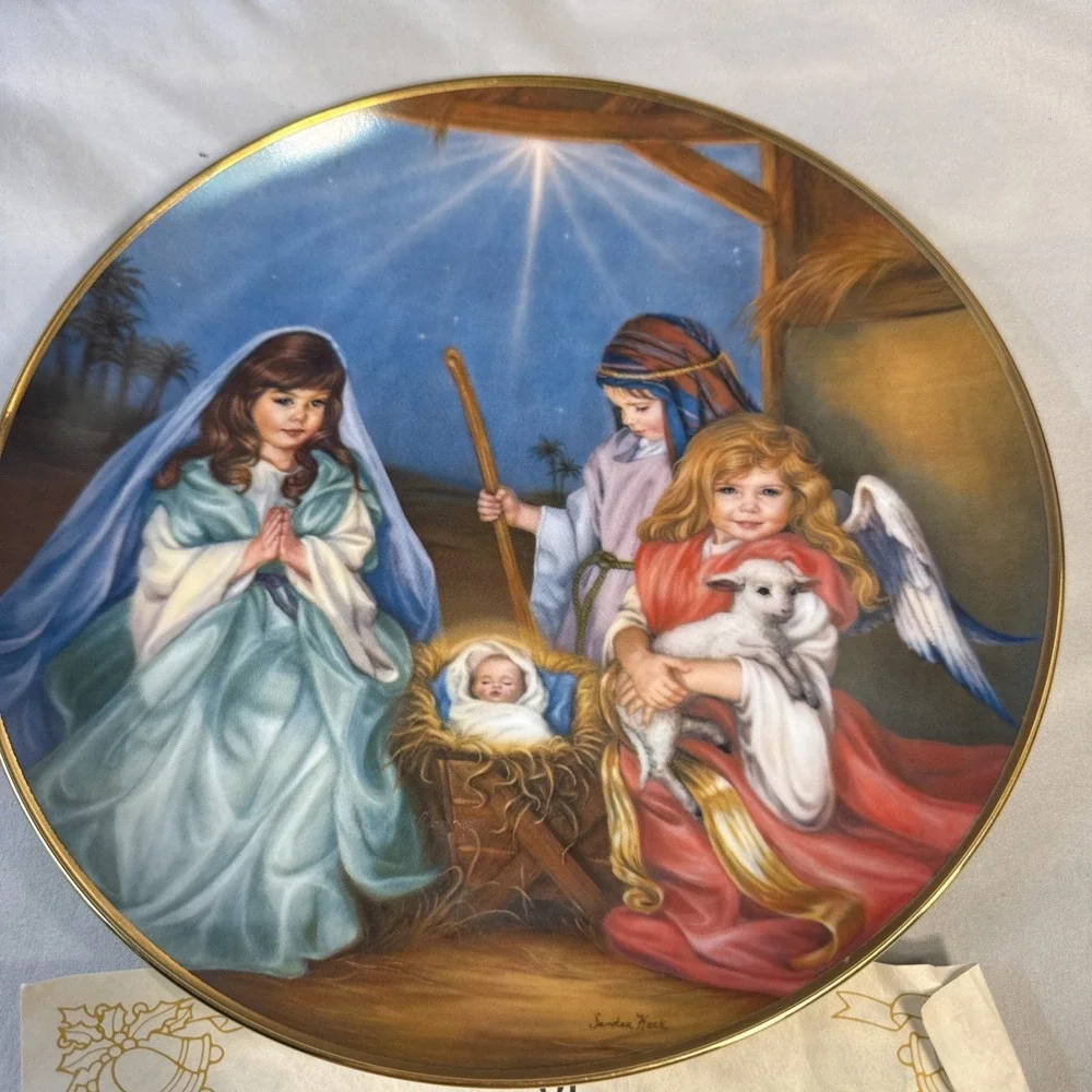 Vintage 1986 Reco Silent Night Collector Plate Sandra Kuck COA First Issue